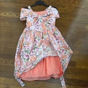 Bonnie Jean Peach Floral Kids Dress